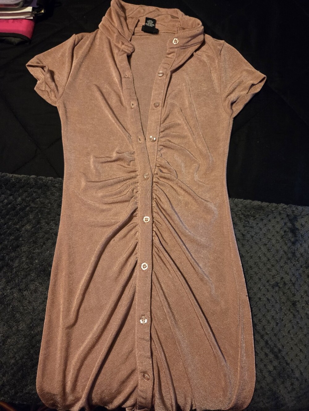 rue21 Dusty Rose Button-Front Knit Top